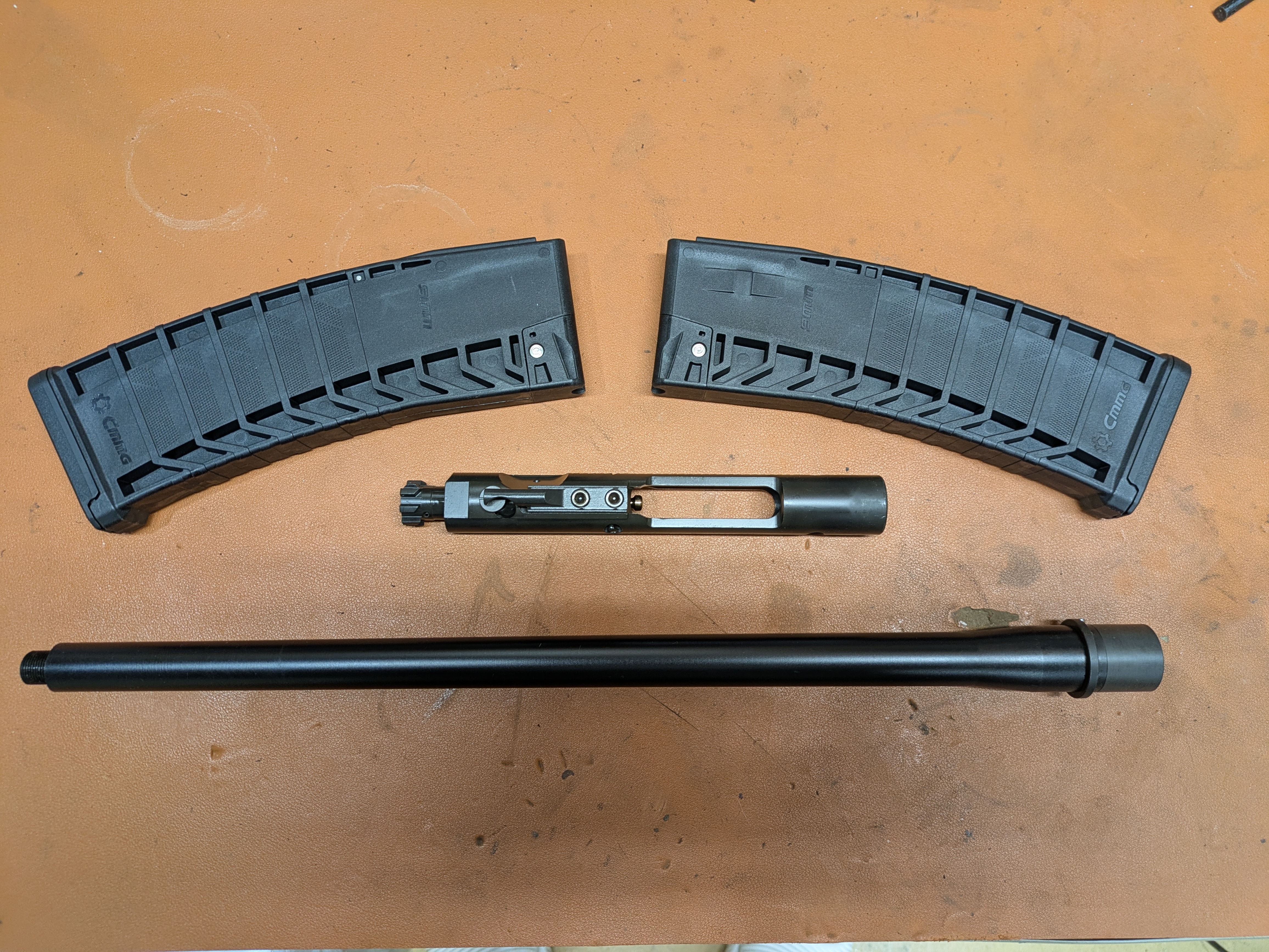 Bishop's AR-9 Conversion Kit. Complete upper receiver and 2 Mags. Everything you need to shoot 9mm through you AR-15 platform.