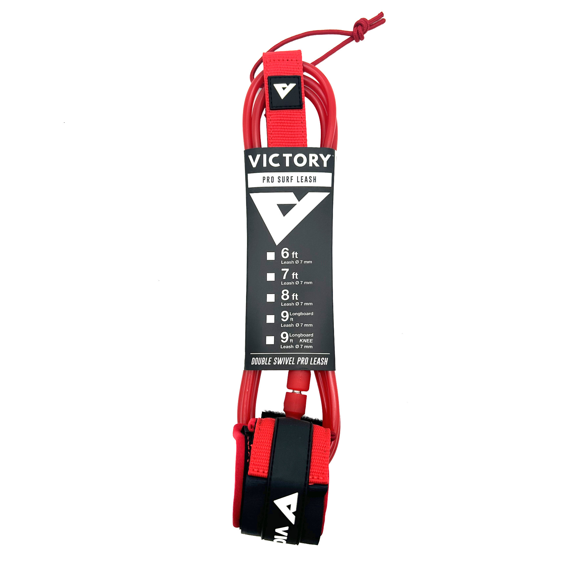 LEASH 9' PRO 7MM STAINLESS STEEL DOUBLE SWIVEL