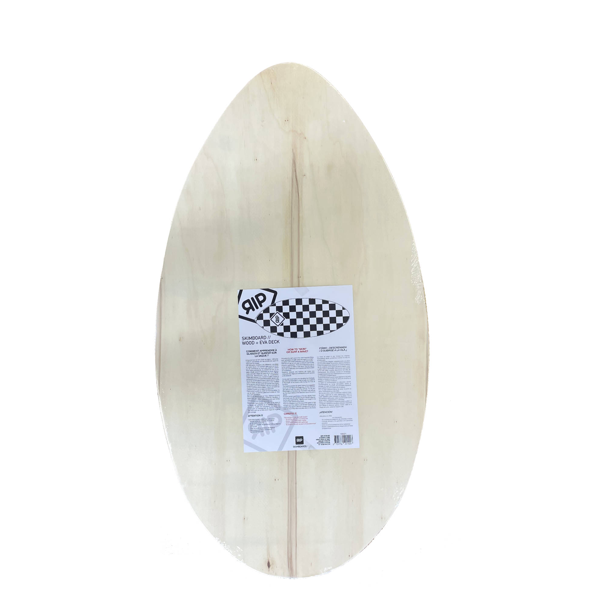 SKIMBOARD CHECKER DESIGN 41''  WOOD EVA PADDED 
