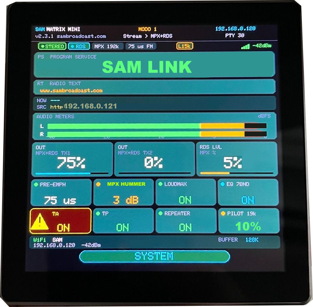  SAM Matrix Mini  link IP  Decoder MPX STEREO + RDS ENCODER + RDS REPEATER