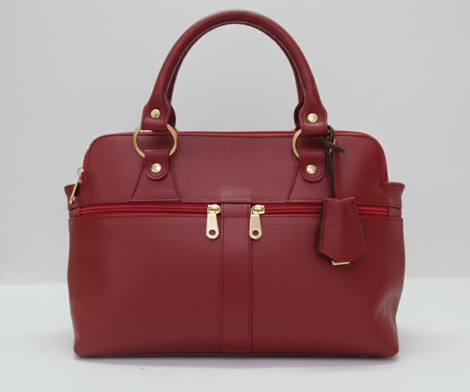 Sac cabas en cuir rouge