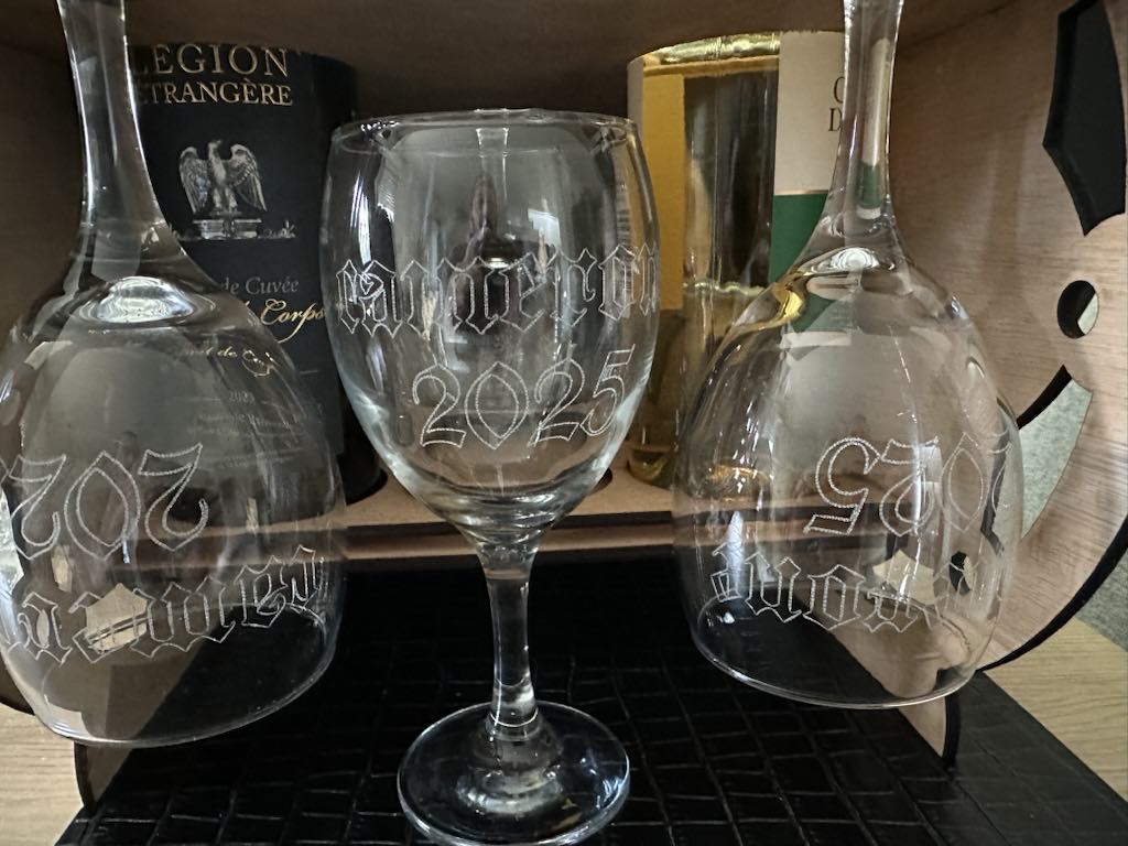 Engraved wine glasses