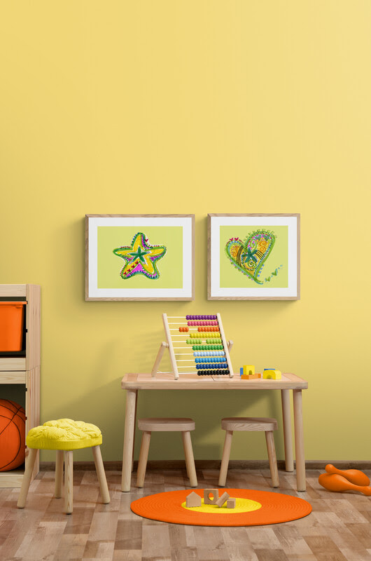 Whimsical Happy Heart Art