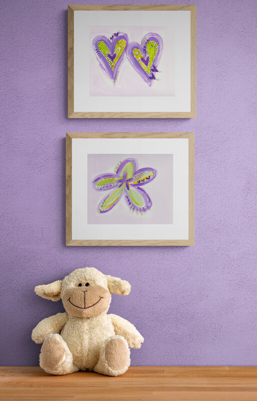 Whimsical Purple Hearts