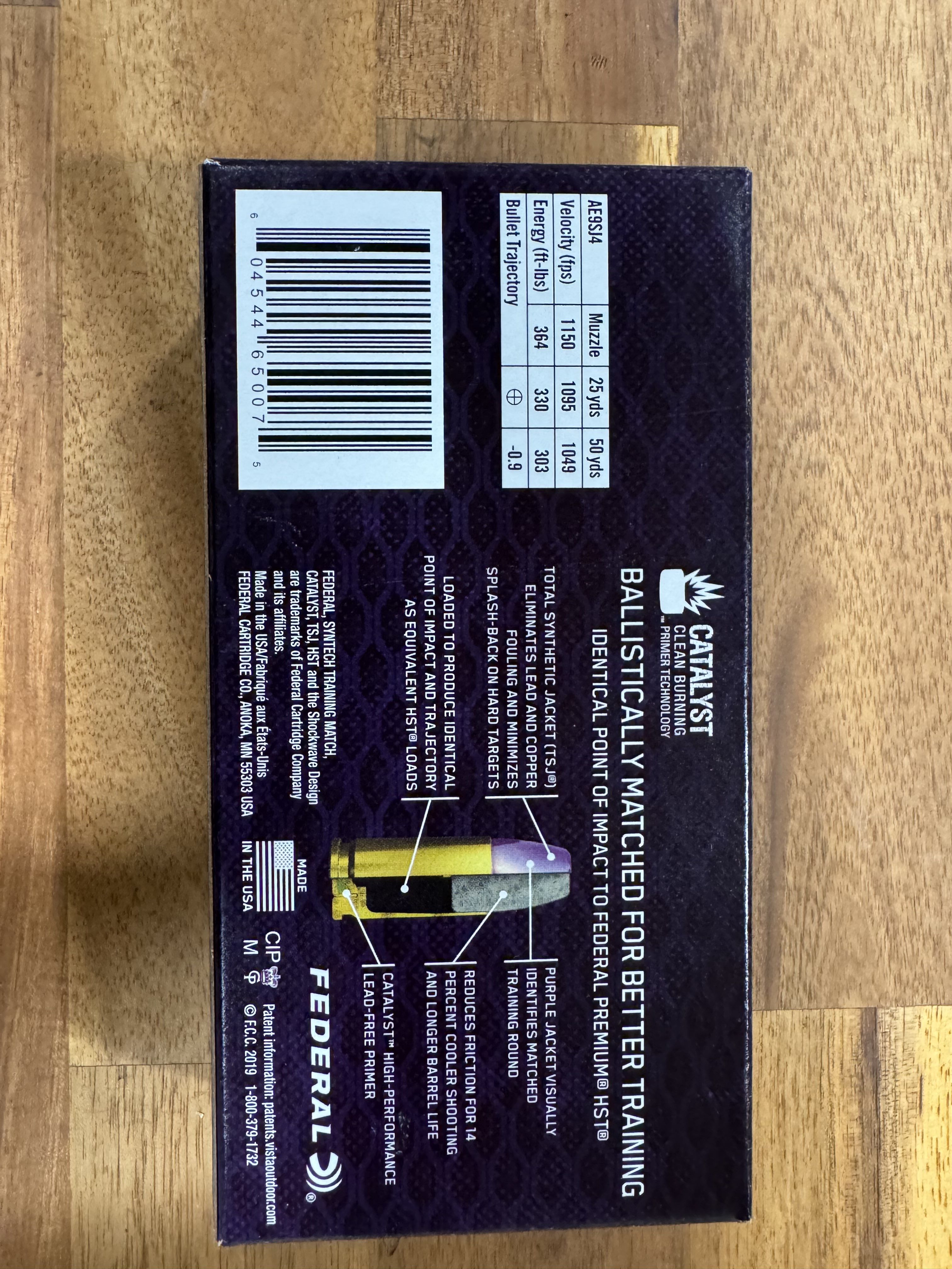 Federal Syntech 9mm Luger Ammunition 124 Grain Total Synthetic Jacket Flat Nose