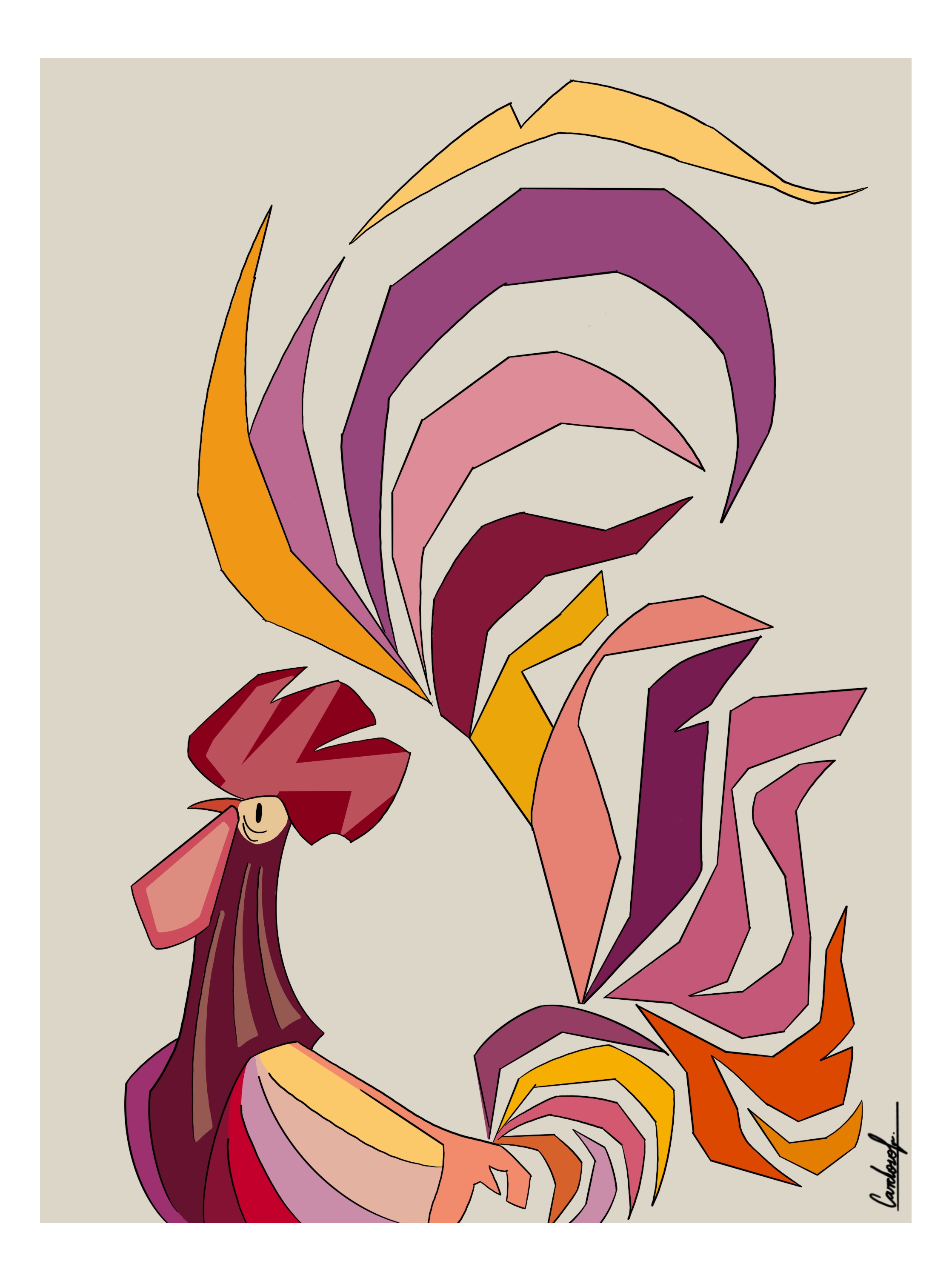 "The Velvet Rooster" Print