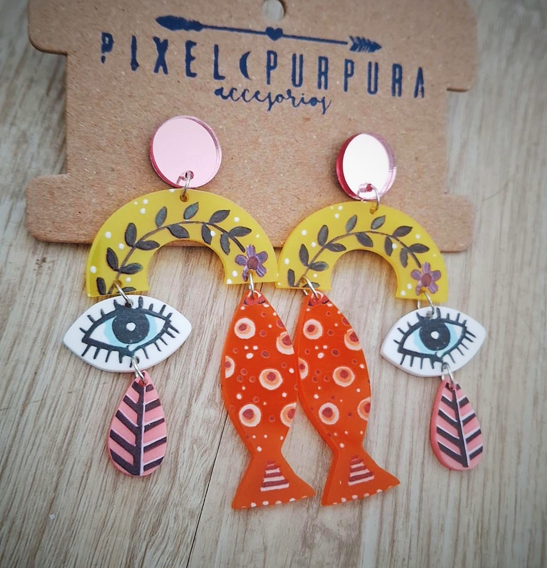 Aretes peces y ojos
