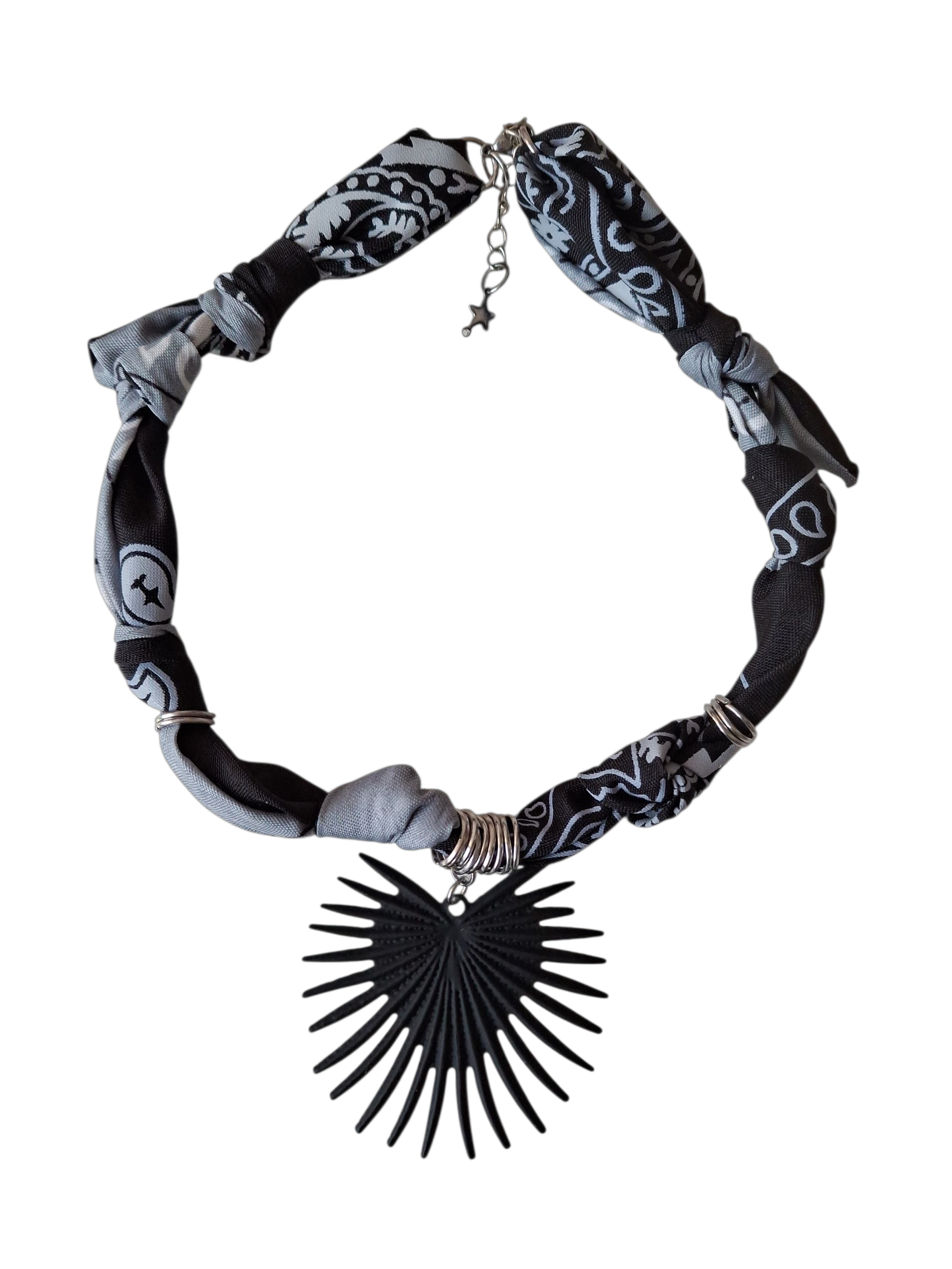Collares tela gris y negro★