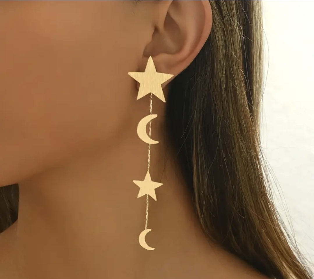 Aretes lunas y estrellas