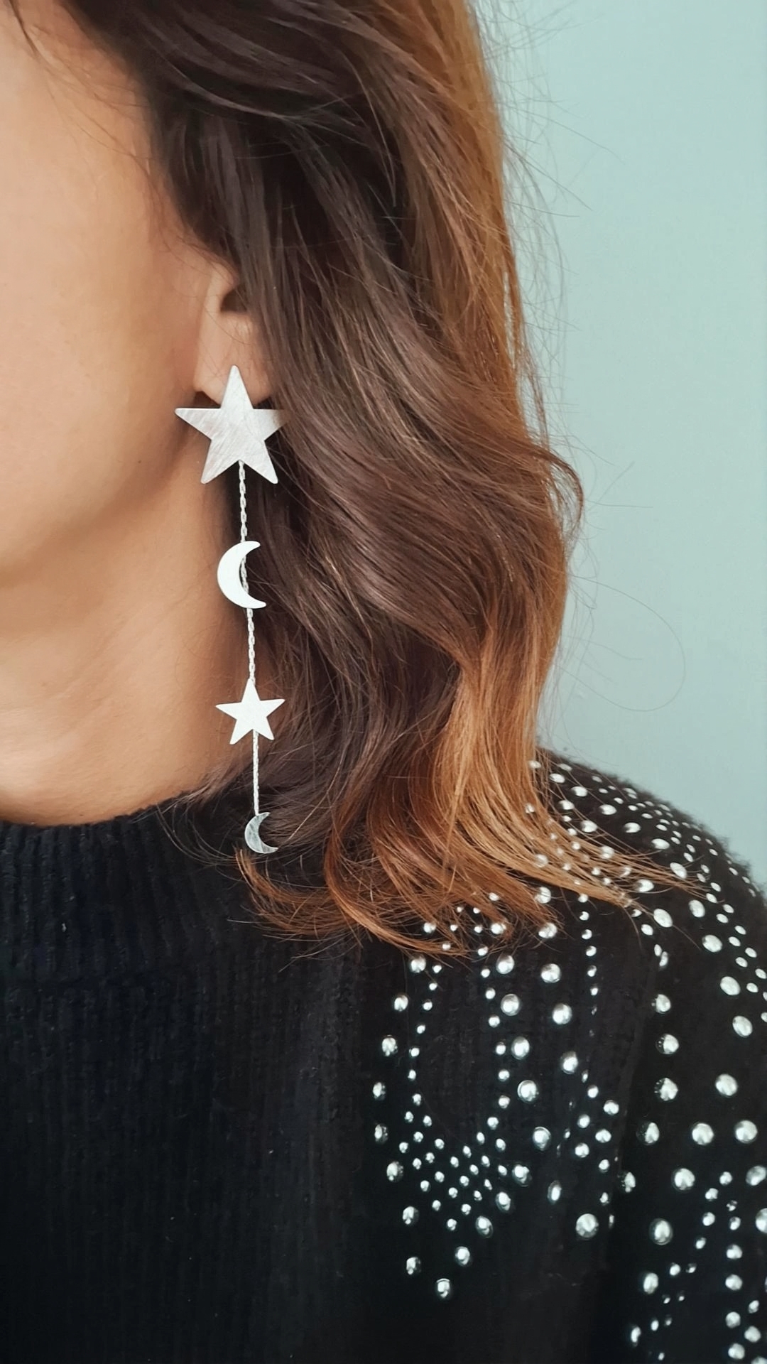 Aretes lunas y estrellas
