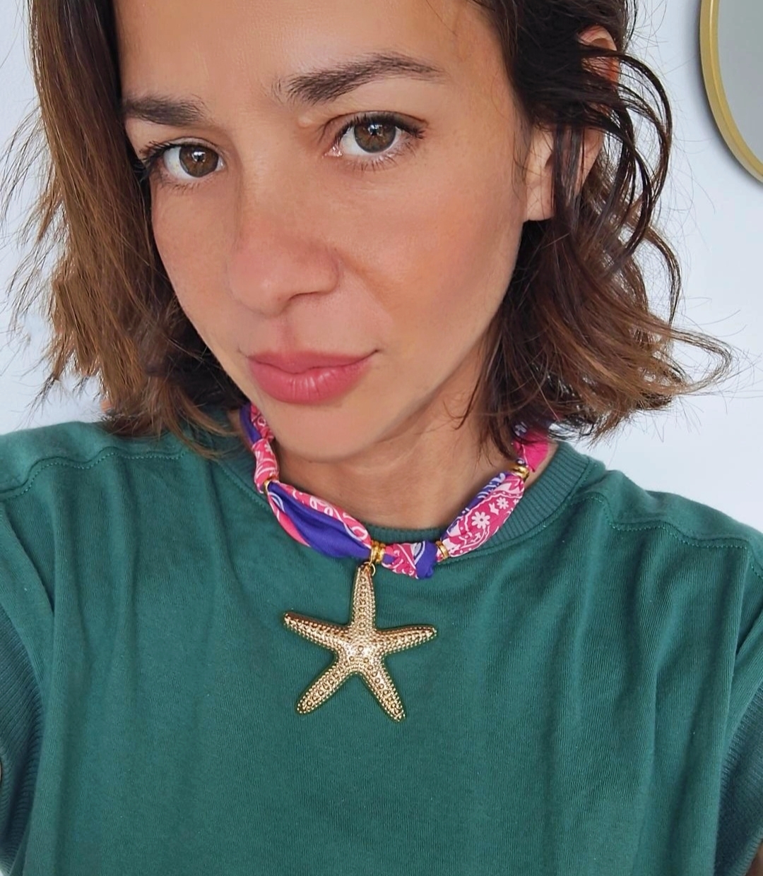 Collares tela con colgantes♥︎