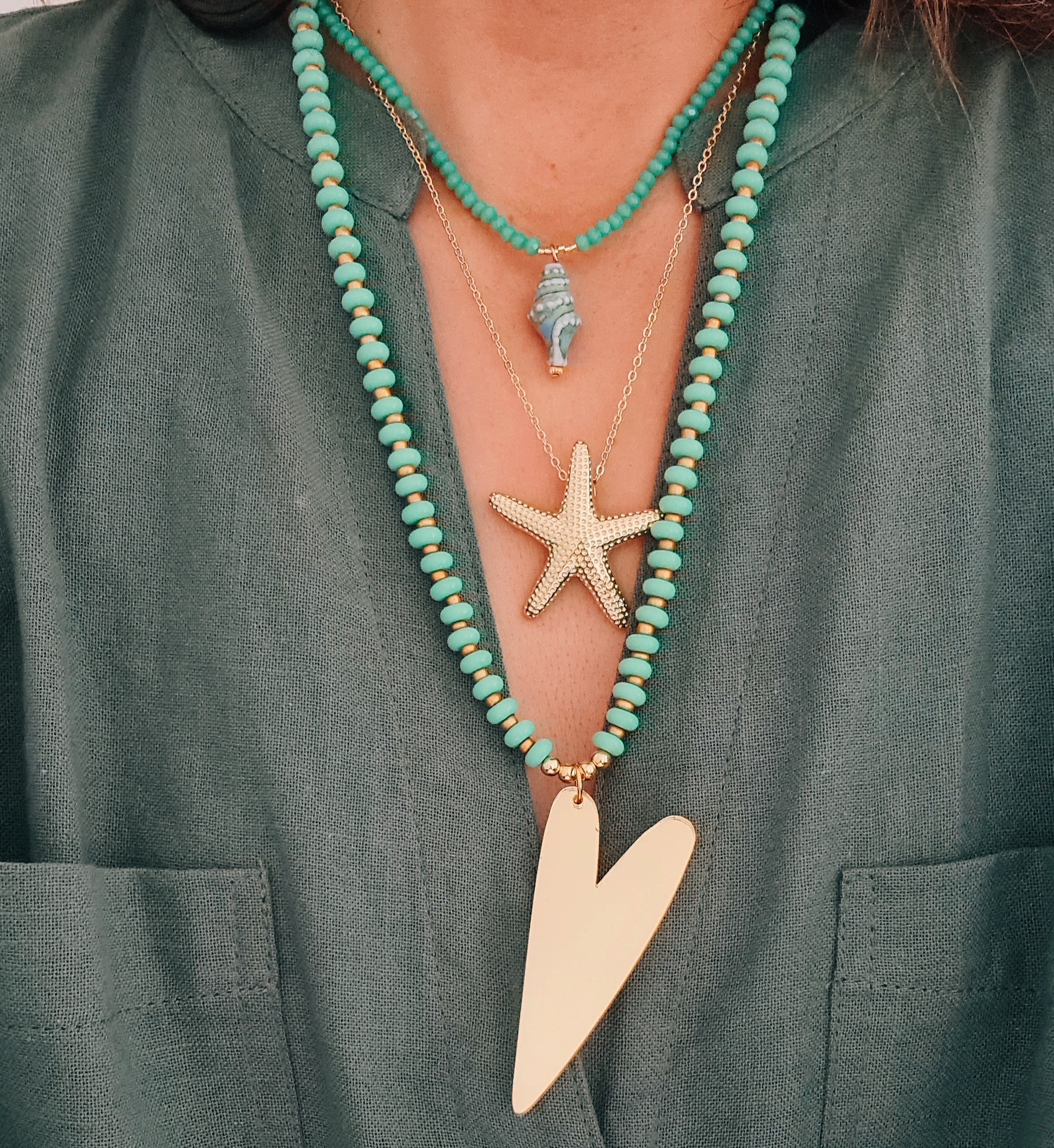 Collar corazón dorado