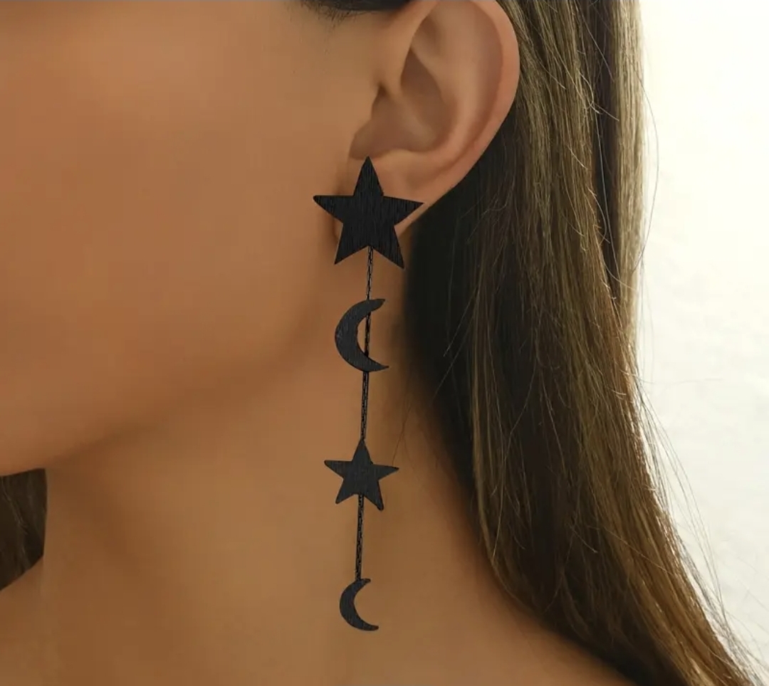 Aretes lunas y estrellas