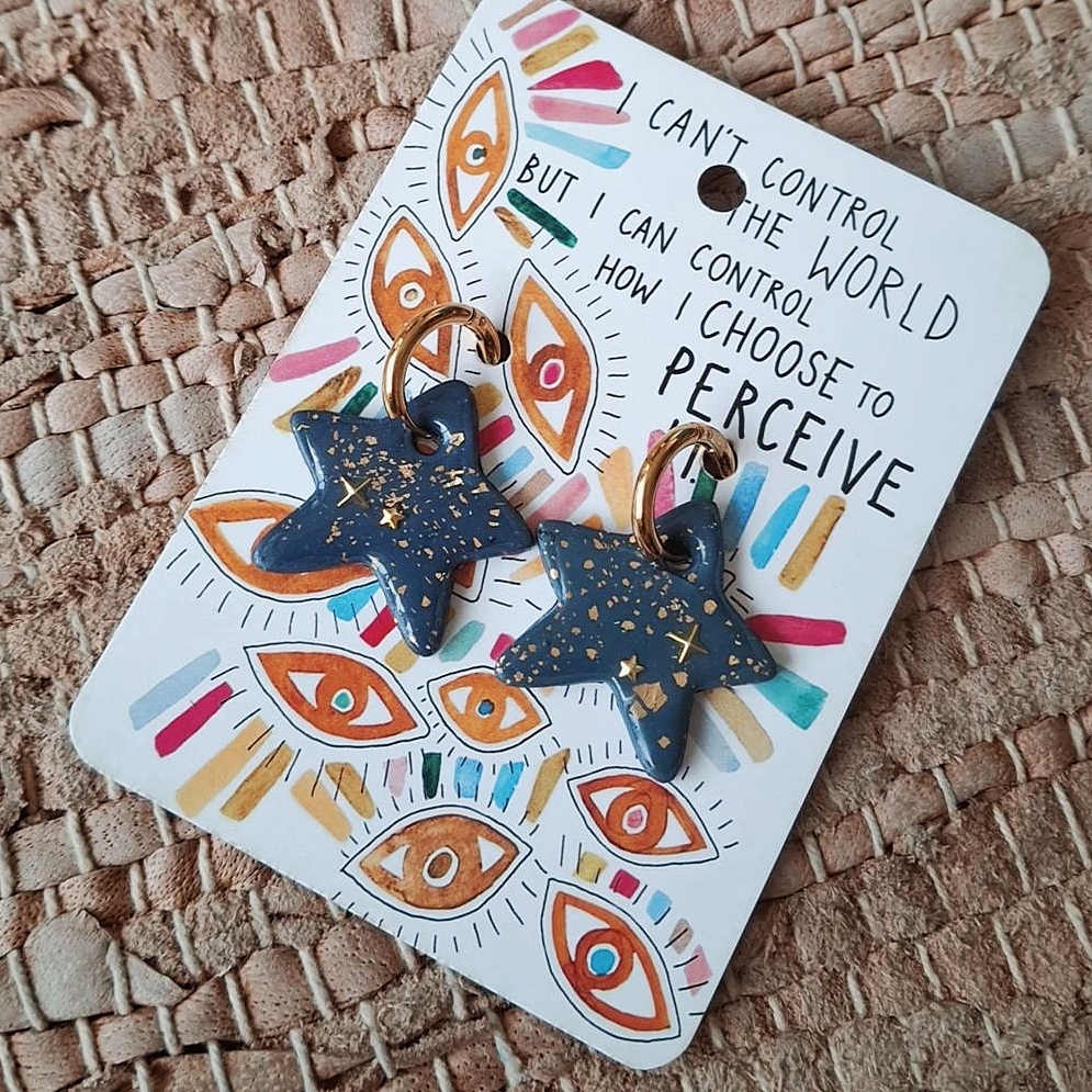 Aretes estrellas índigo 