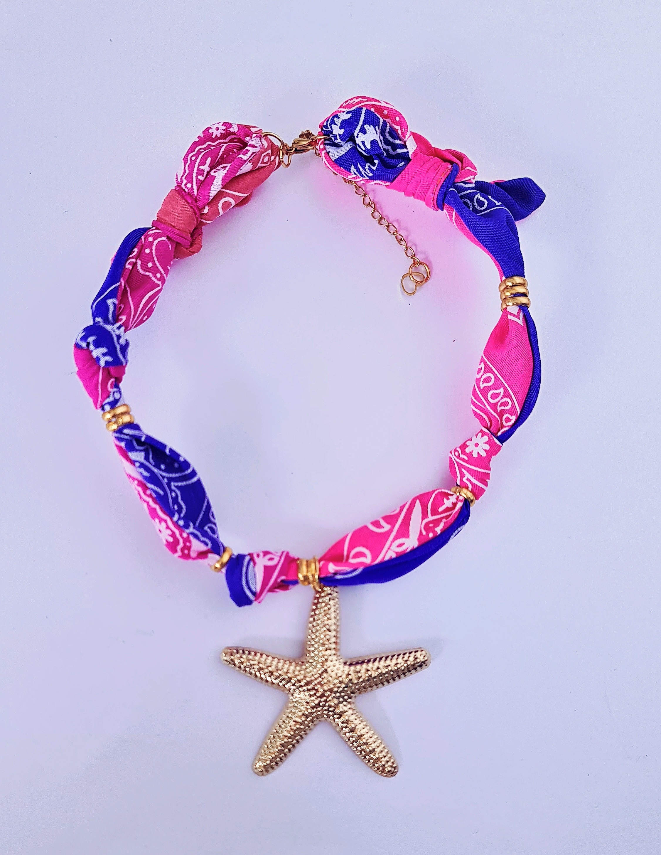 Collares tela con colgantes♥︎