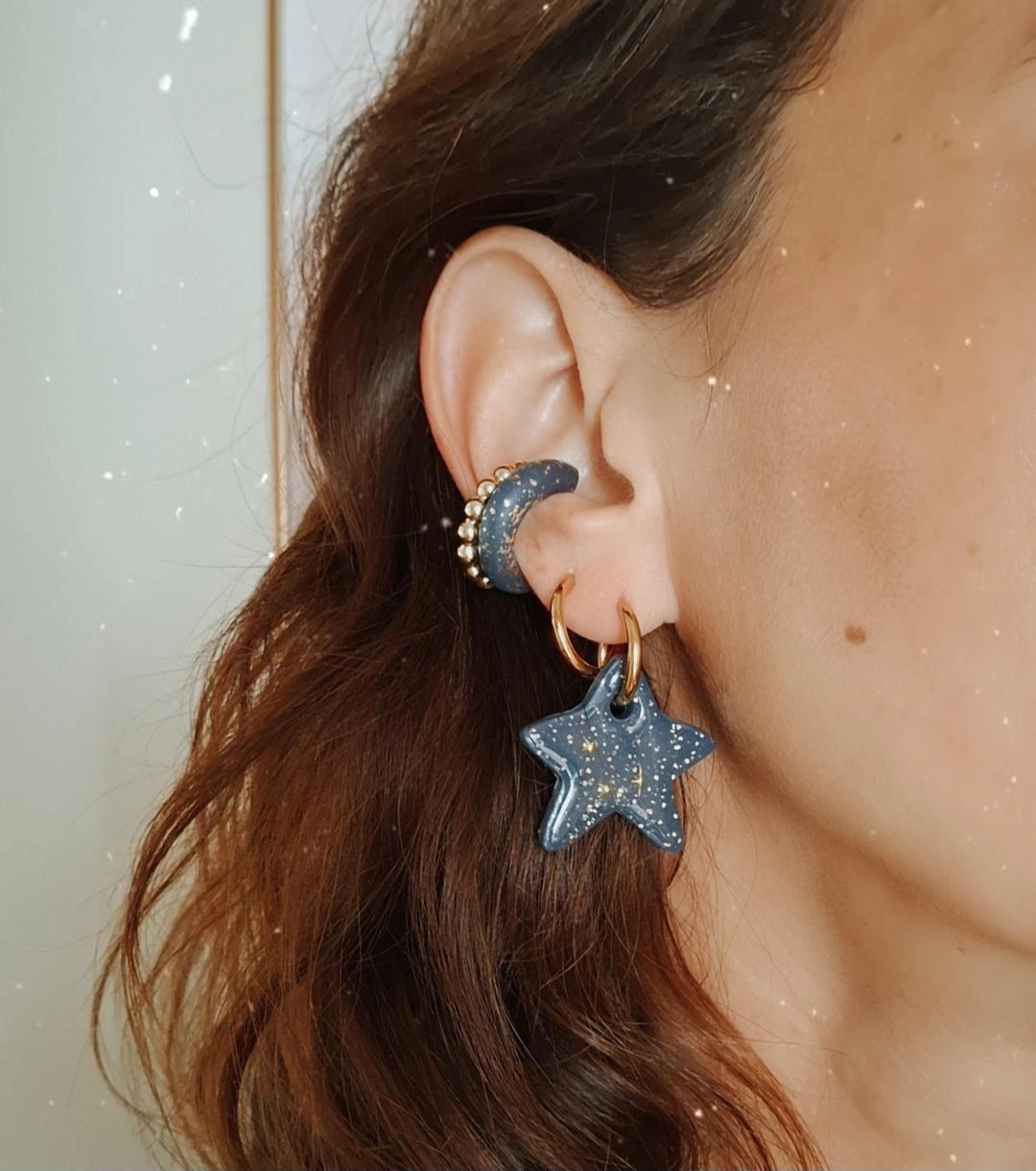 Aretes estrellas índigo 