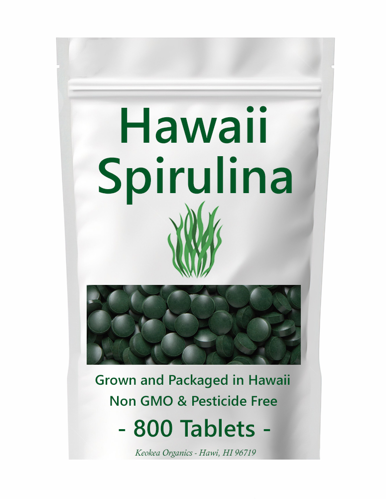Keokea Organics - Hawaii Spirulina - 800 Tablets - 3000mg / Serving