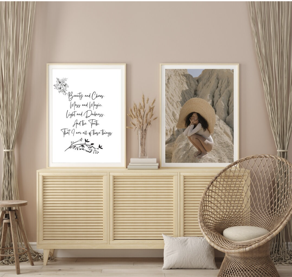 Beauty and Chaos, Mess and Magic Printable Wall Art Poetry
