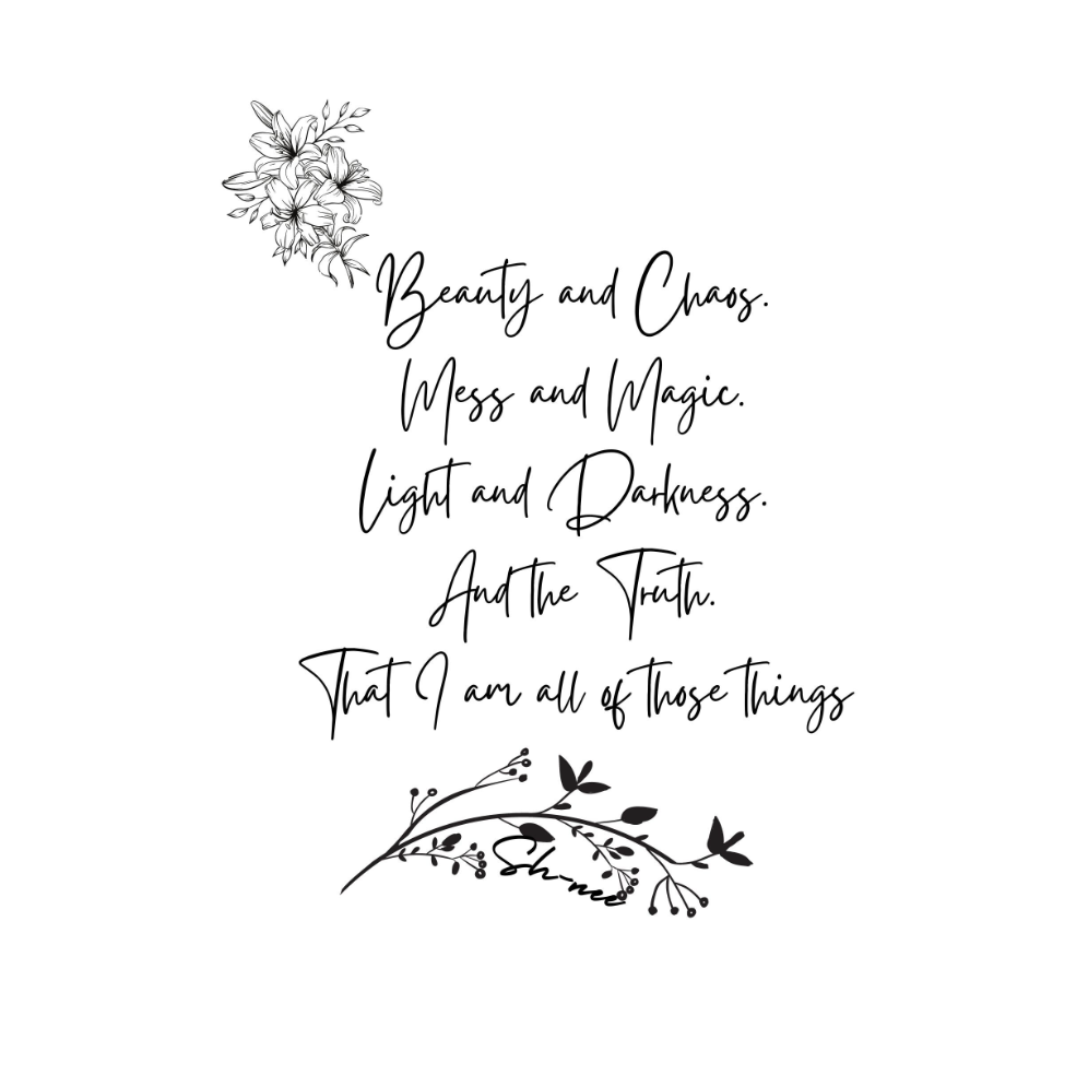 Beauty and Chaos, Mess and Magic Printable Wall Art Poetry