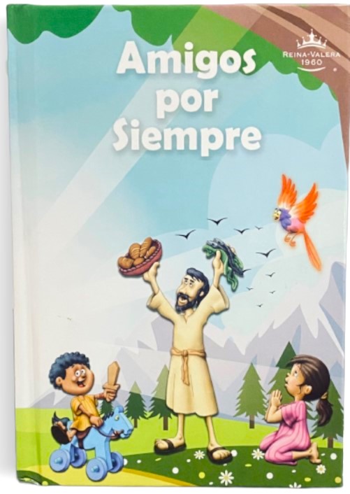 Biblia Reina Valera 1960 tapa dura "Amigos por Siempre" colores variados