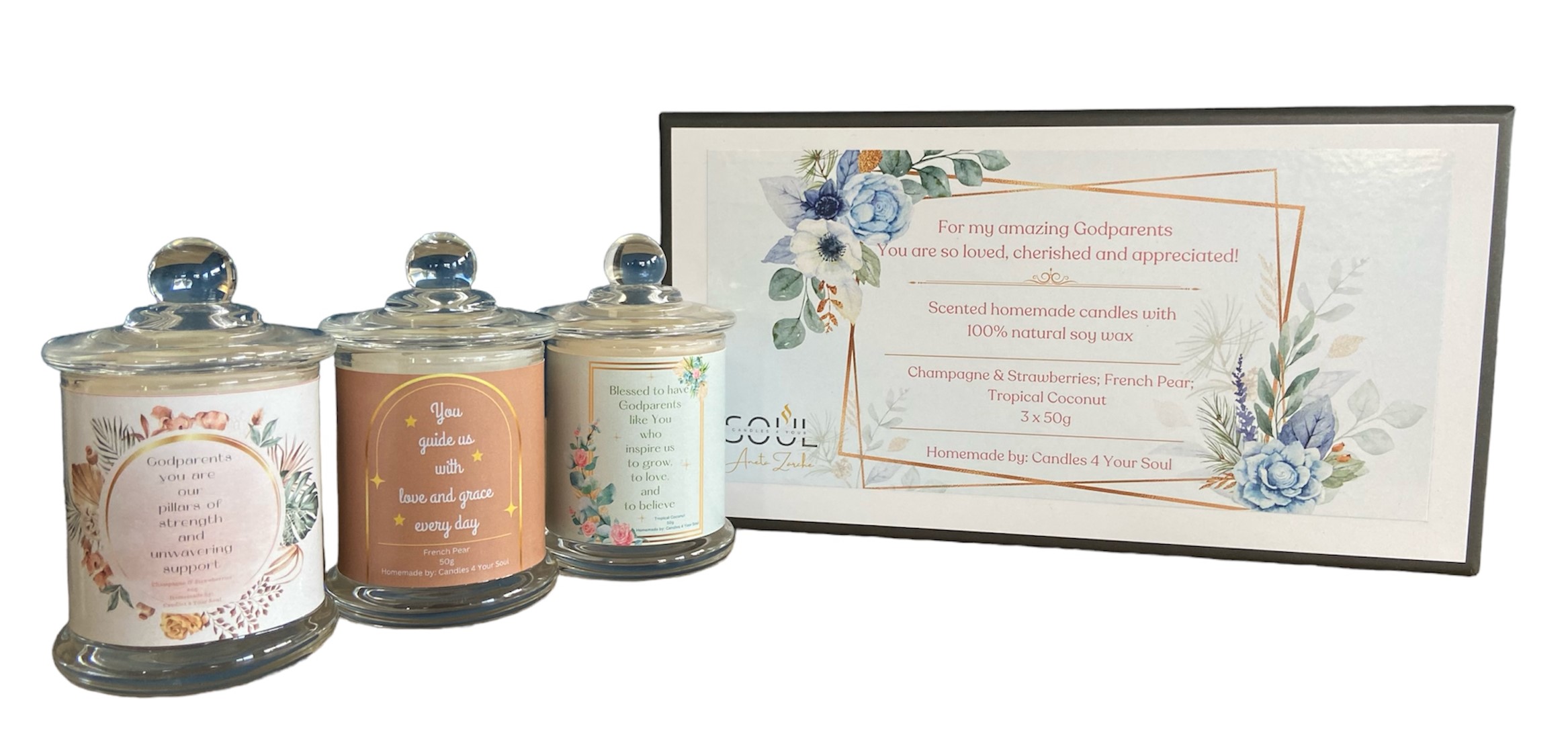 Godparents Candle Gift Box Set