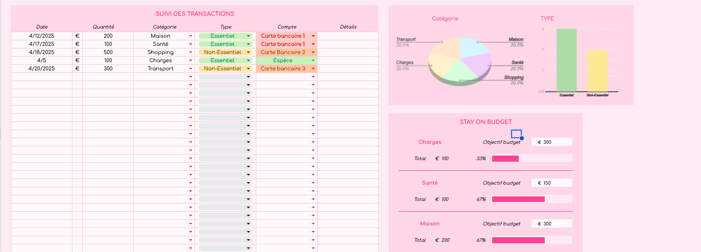 Budget Planner - Spécial mindset Ambitieux 