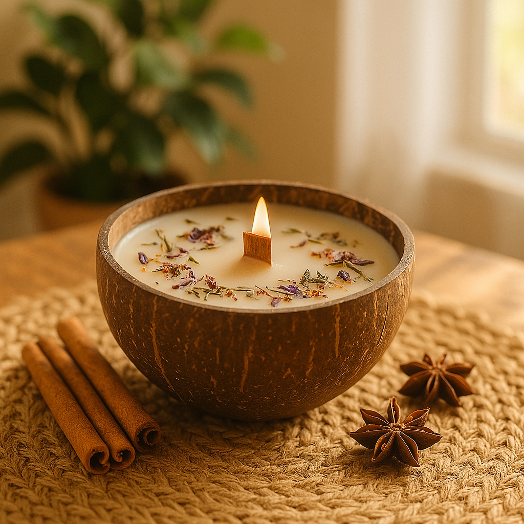Earth Essence Coconut Shell Candle