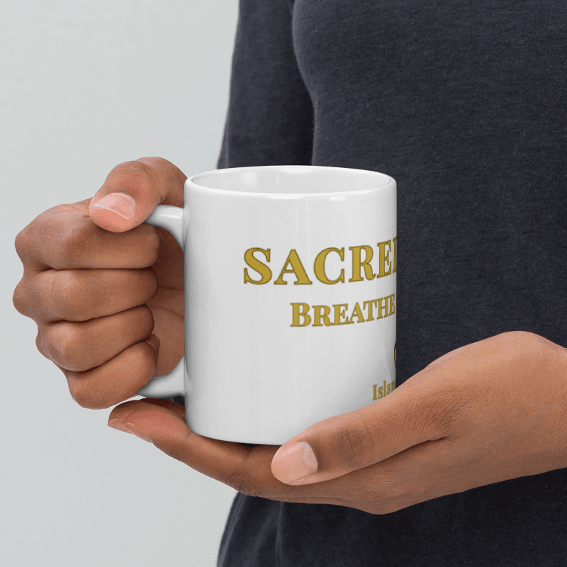 Kubek "SACRED PAUSE" | Mindfulness & Elegance | White & Gold | Island of Gods