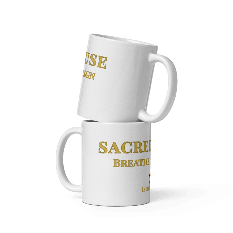 Kubek "SACRED PAUSE" | Mindfulness & Elegance | White & Gold | Island of Gods