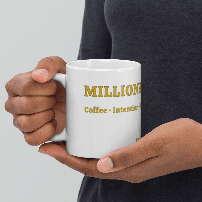 Kubek "MILLIONAIRE RITUAL" | Premium Gold & White | Manifestacja Bogactwa | Bali