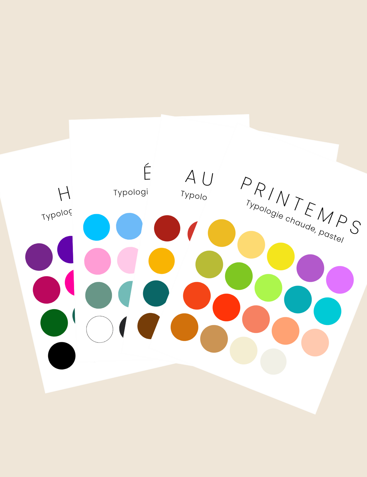 Nuanciers colorimétrie - Méthode des 4 saisons