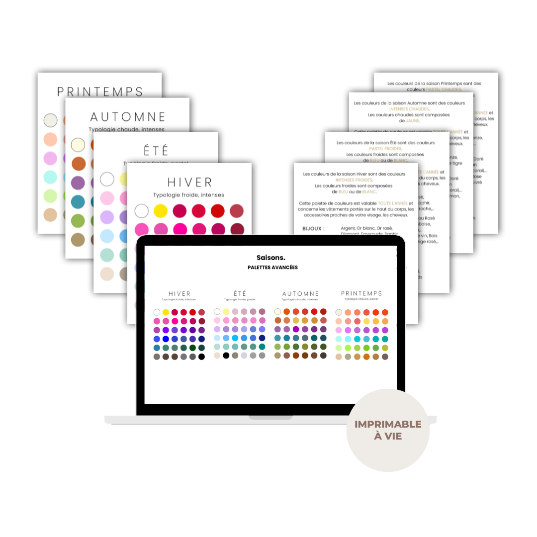 NUANCIERS COLORIMÉTRIE : Palettes saisons avancées