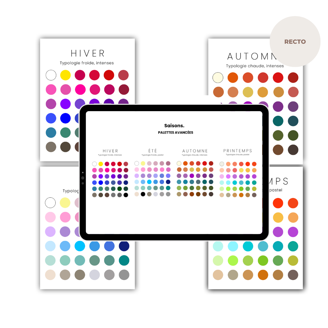 NUANCIERS COLORIMÉTRIE : Palettes saisons avancées