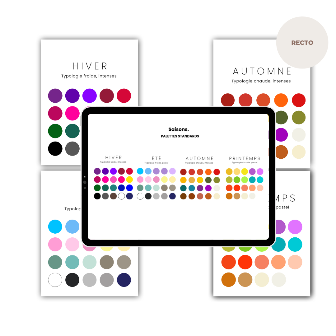 NUANCIERS COLORIMÉTRIE : Palettes saisons standards