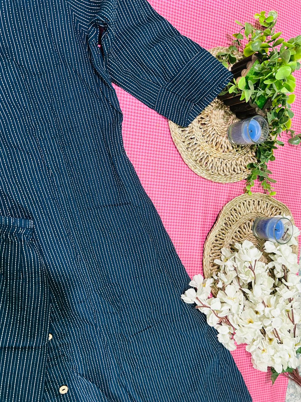 Blue Office wear 2 pcs Kurta Set