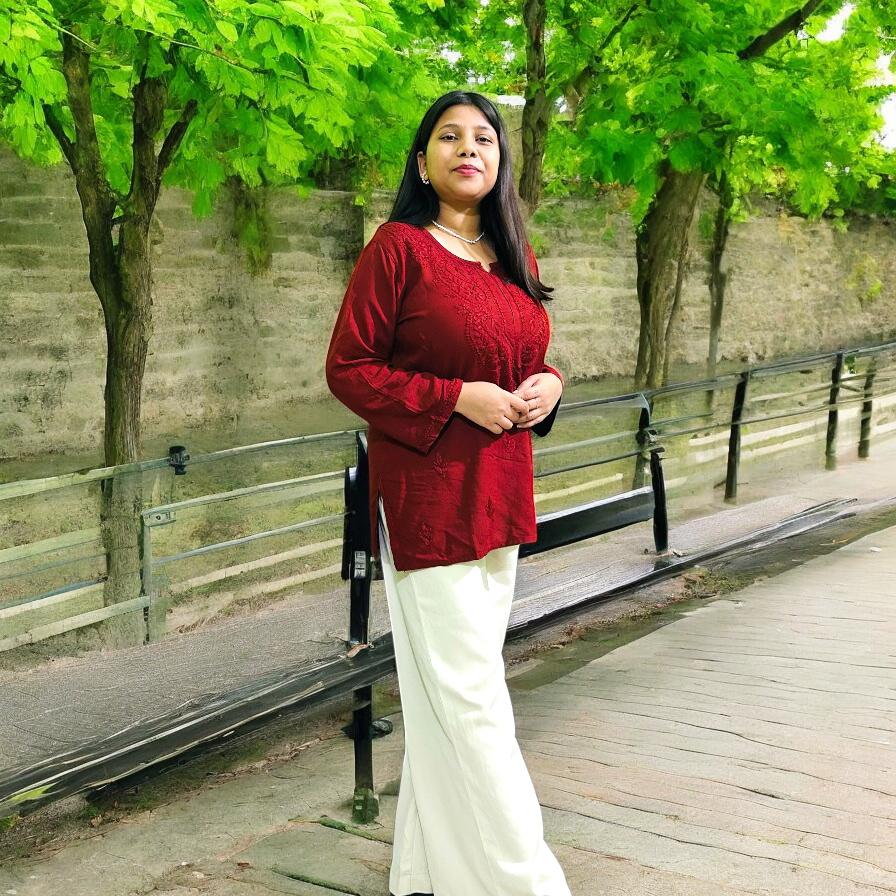 Mulmul Short Chikankari Kurta Maroon(Magenta)