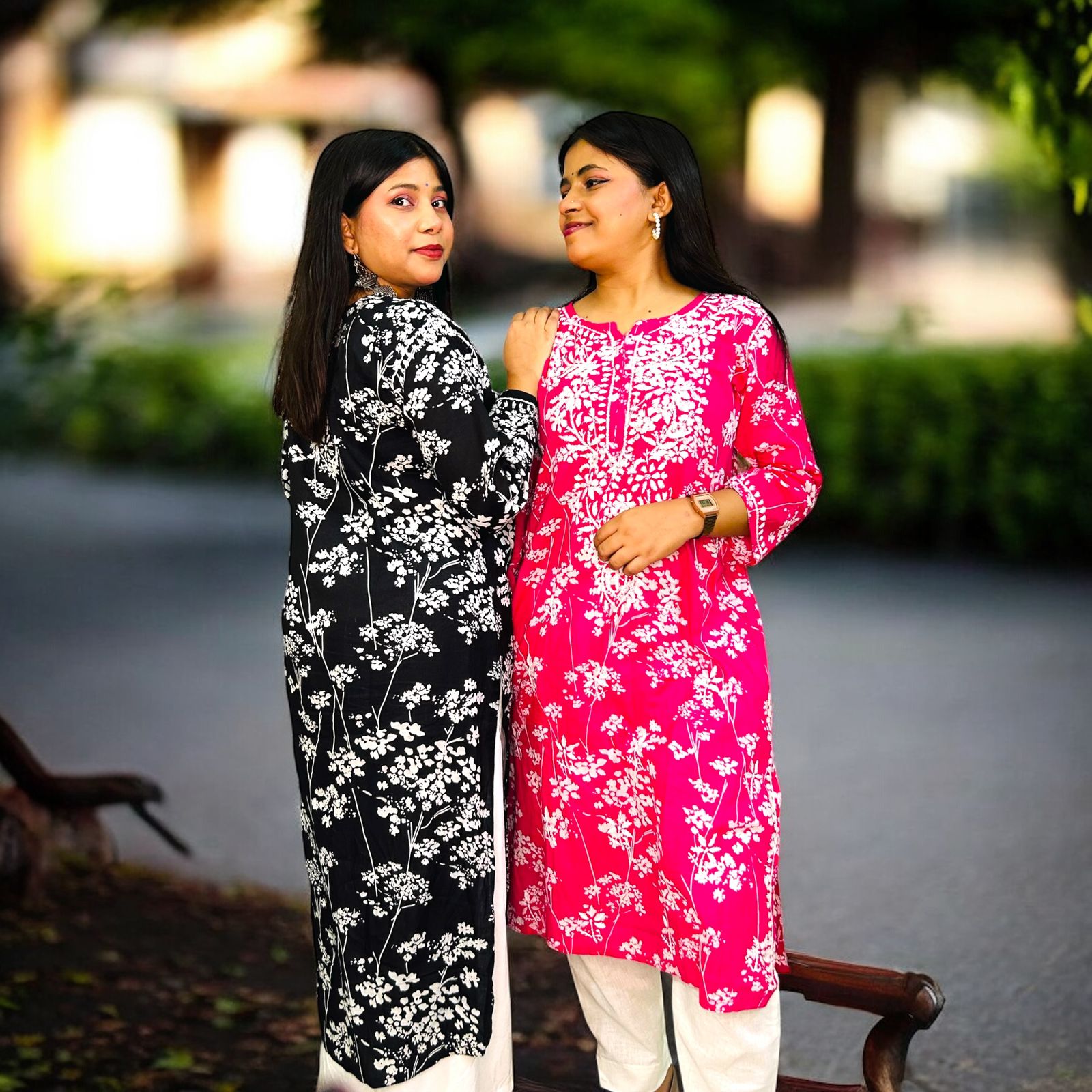 Chikankari Long Cotton Kurta Combo