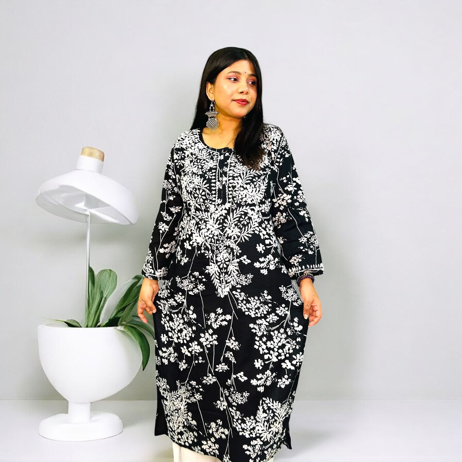 Chikankari Long Cotton Kurta Combo