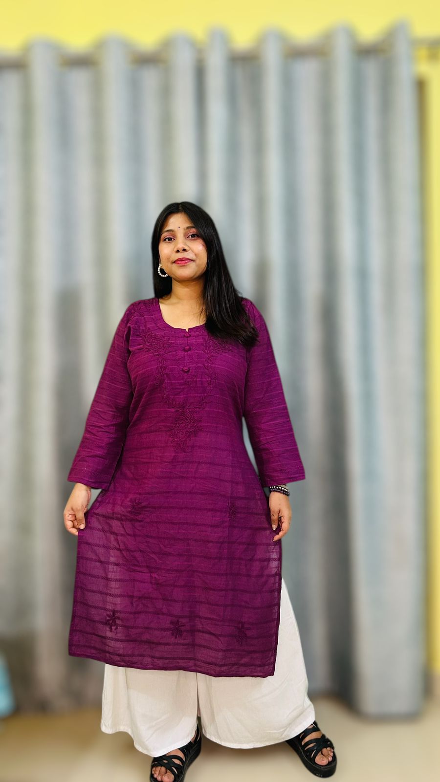 Chikankari Long Cotton Kurta Combo