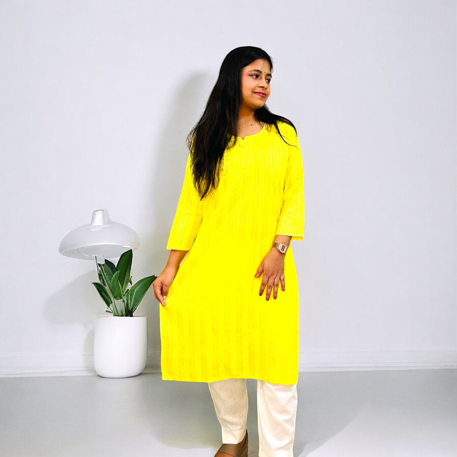 Chikankari Long Cotton Kurta Combo