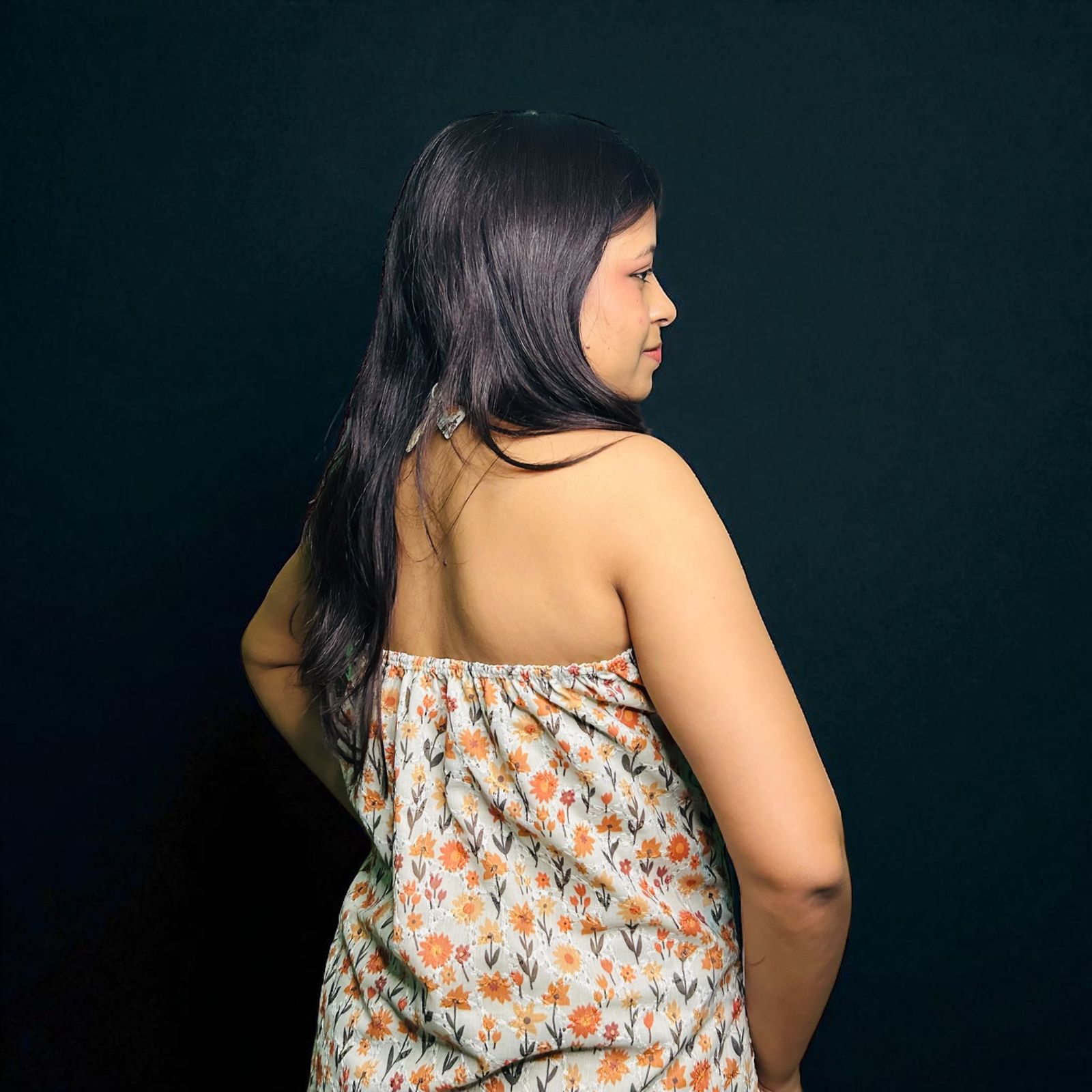 Marchhi Halter Neck Hakoba Kurti 