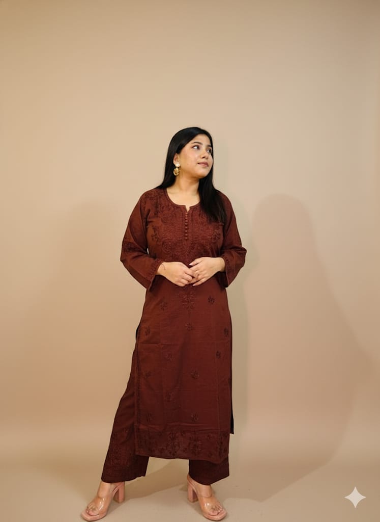 Varstraa Chikankari  Kurta Set with Dupatta