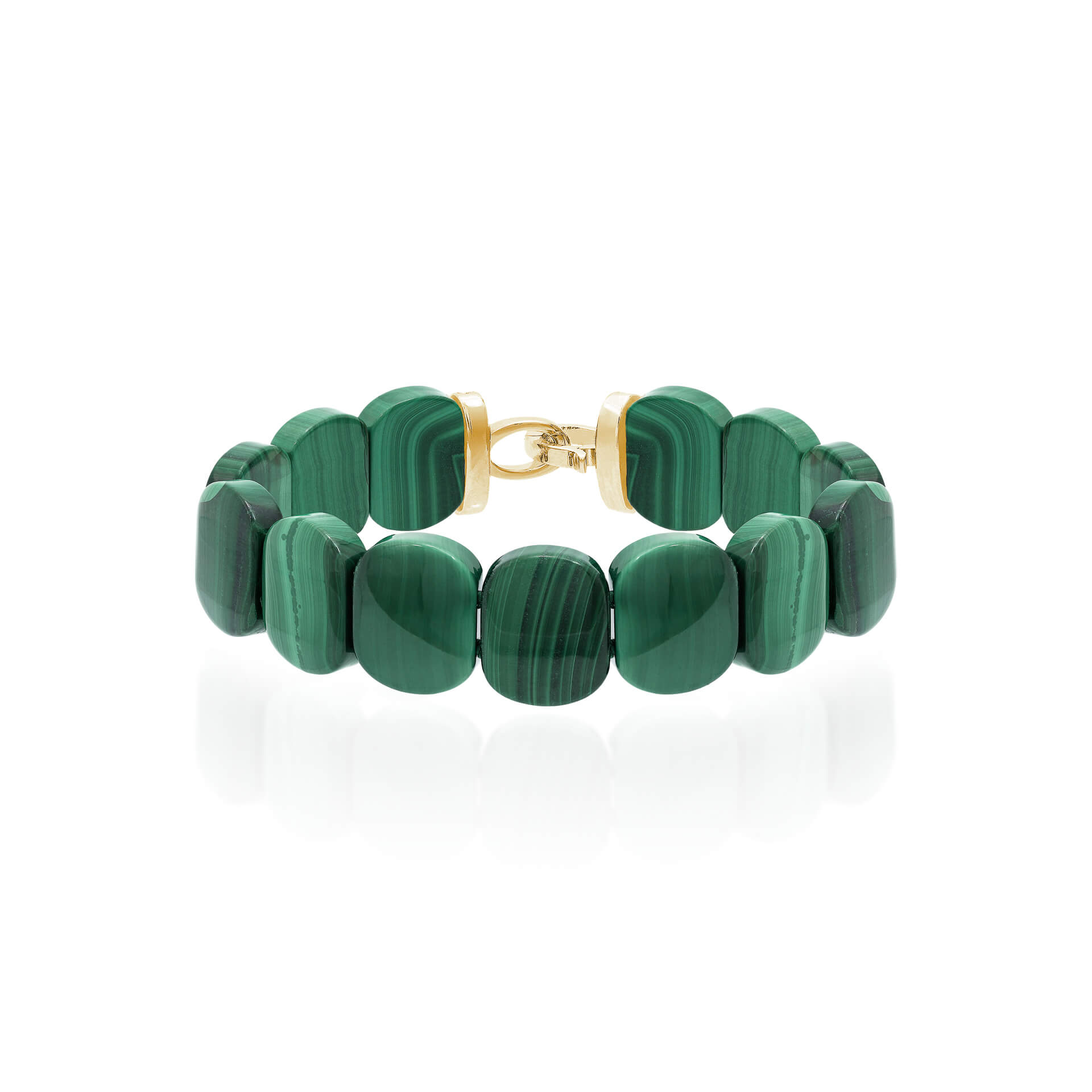 PULSEIRA OVAL EM MALAQUITA