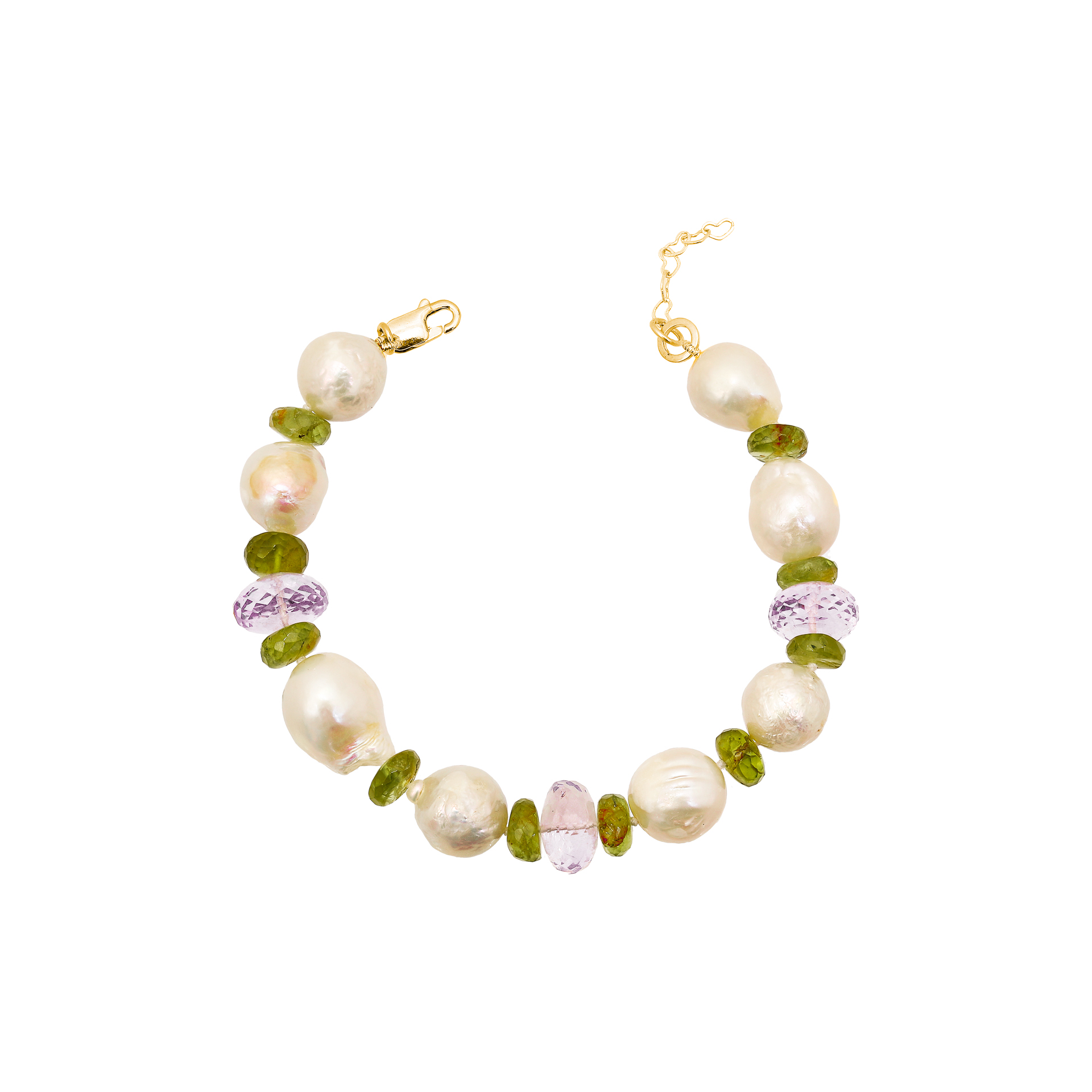 PULSEIRA DE PÉROLAS INTERCALANDO PEDRAS NATURAIS