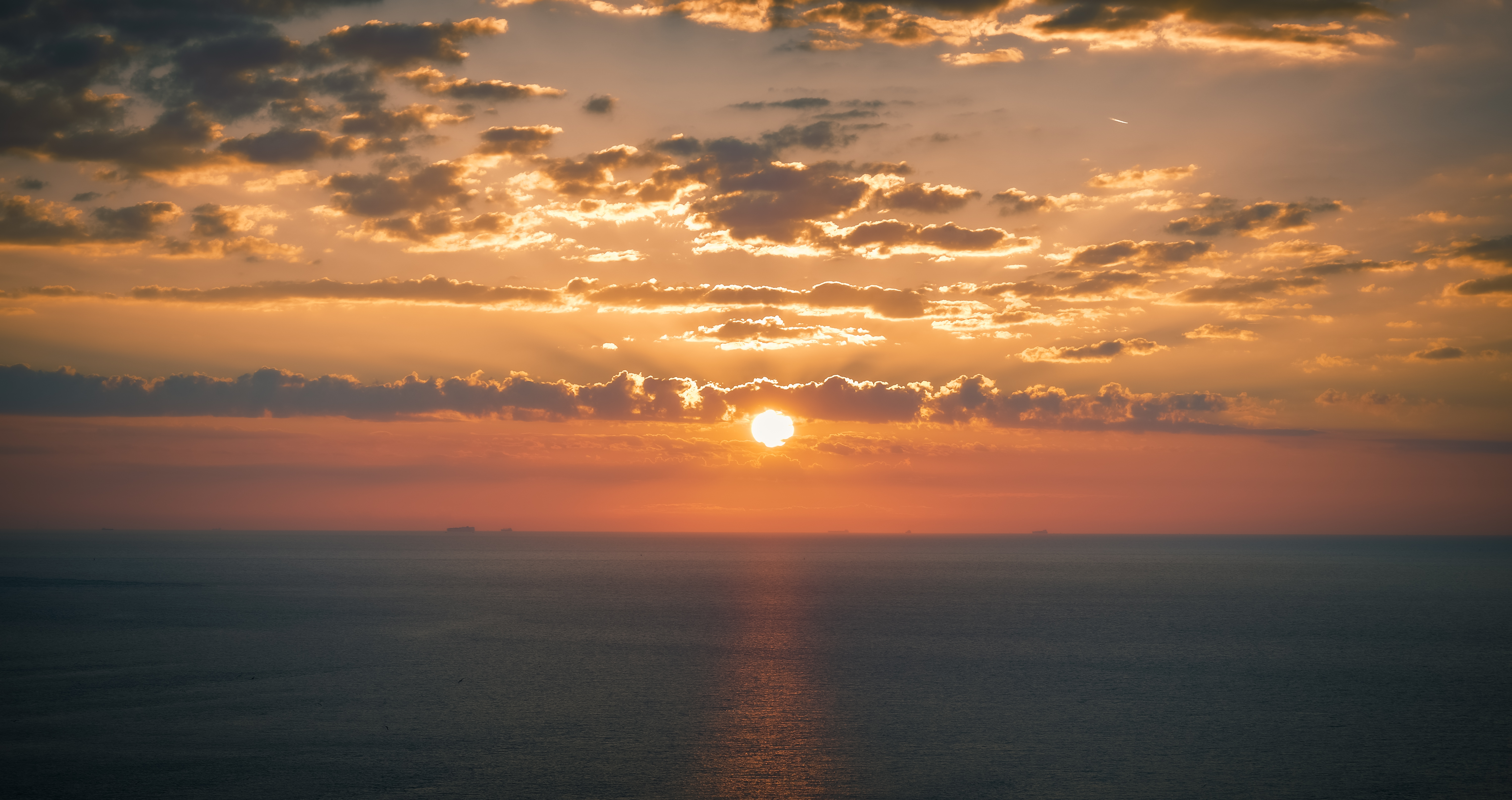 Coucher de soleil à Étretat
