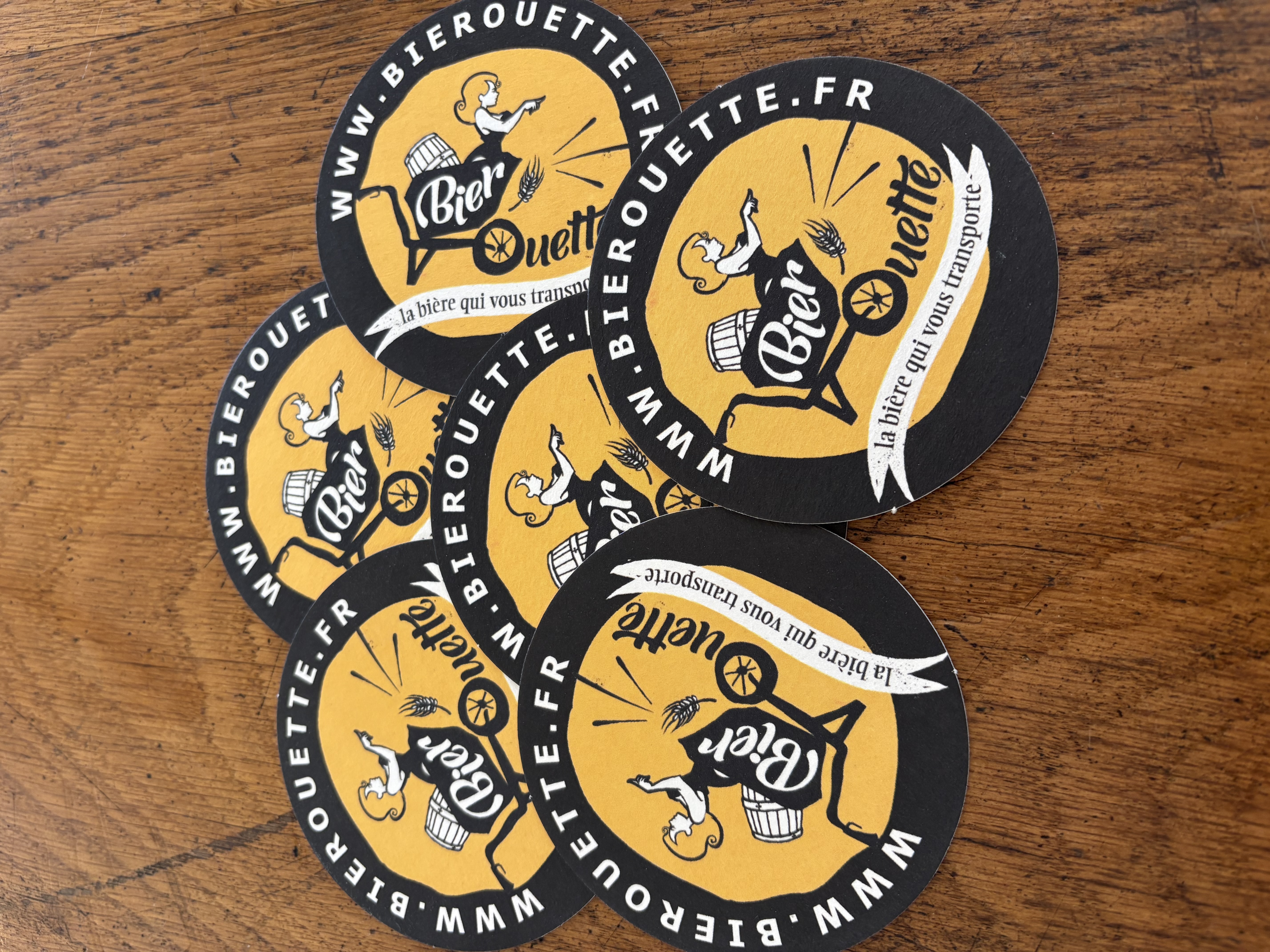 Lot de 6 sous-verre à bière Bier'ouette
