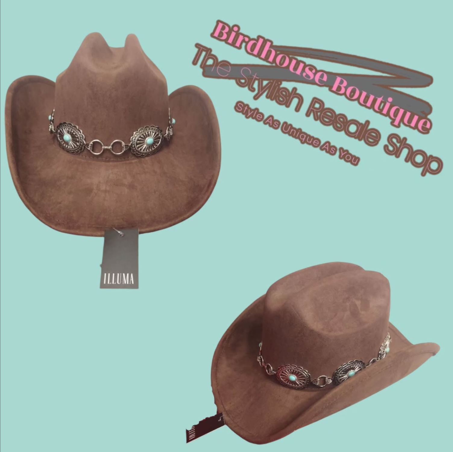 Brown Suede Cowgirl Hat