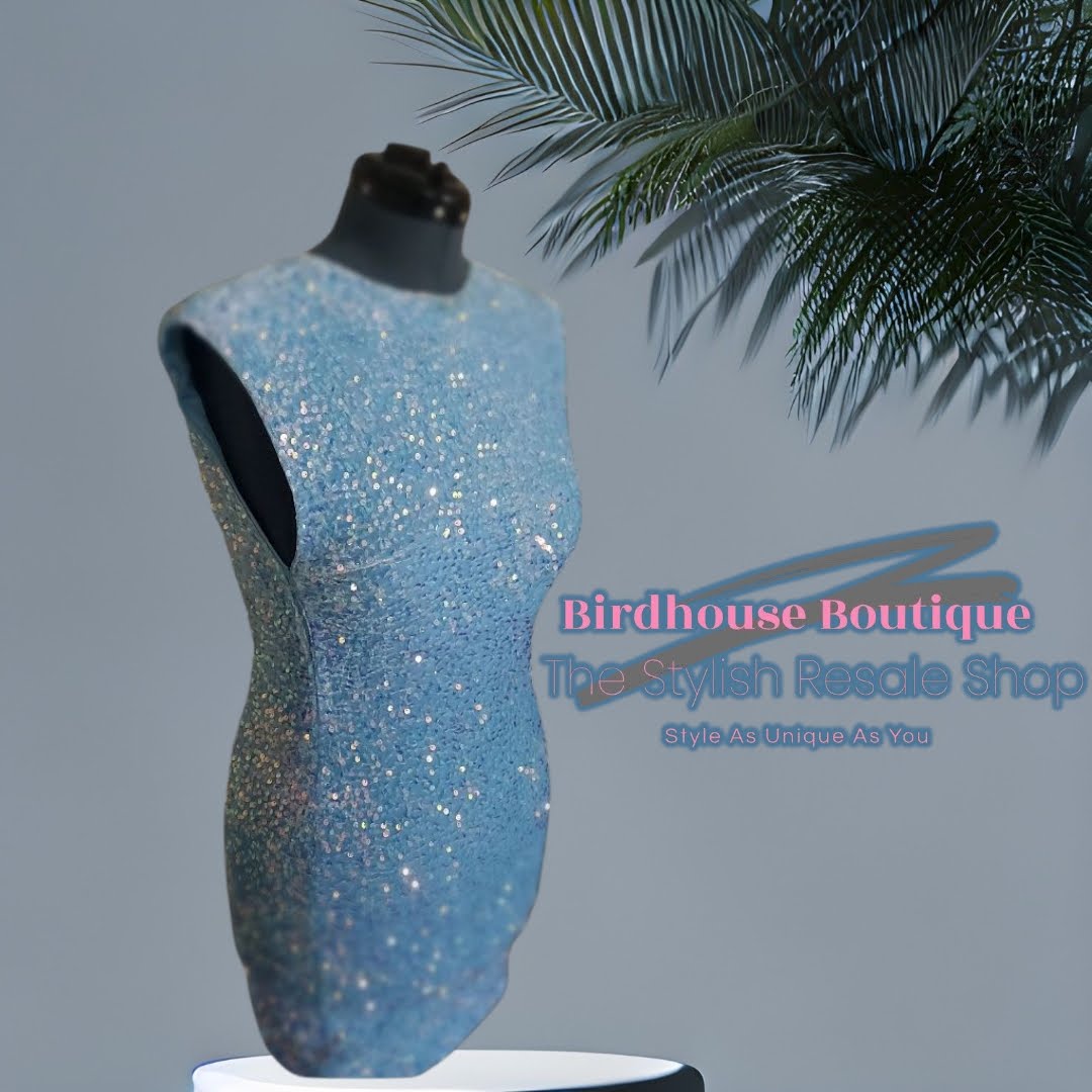 Light Blue Iridescent Party Dress