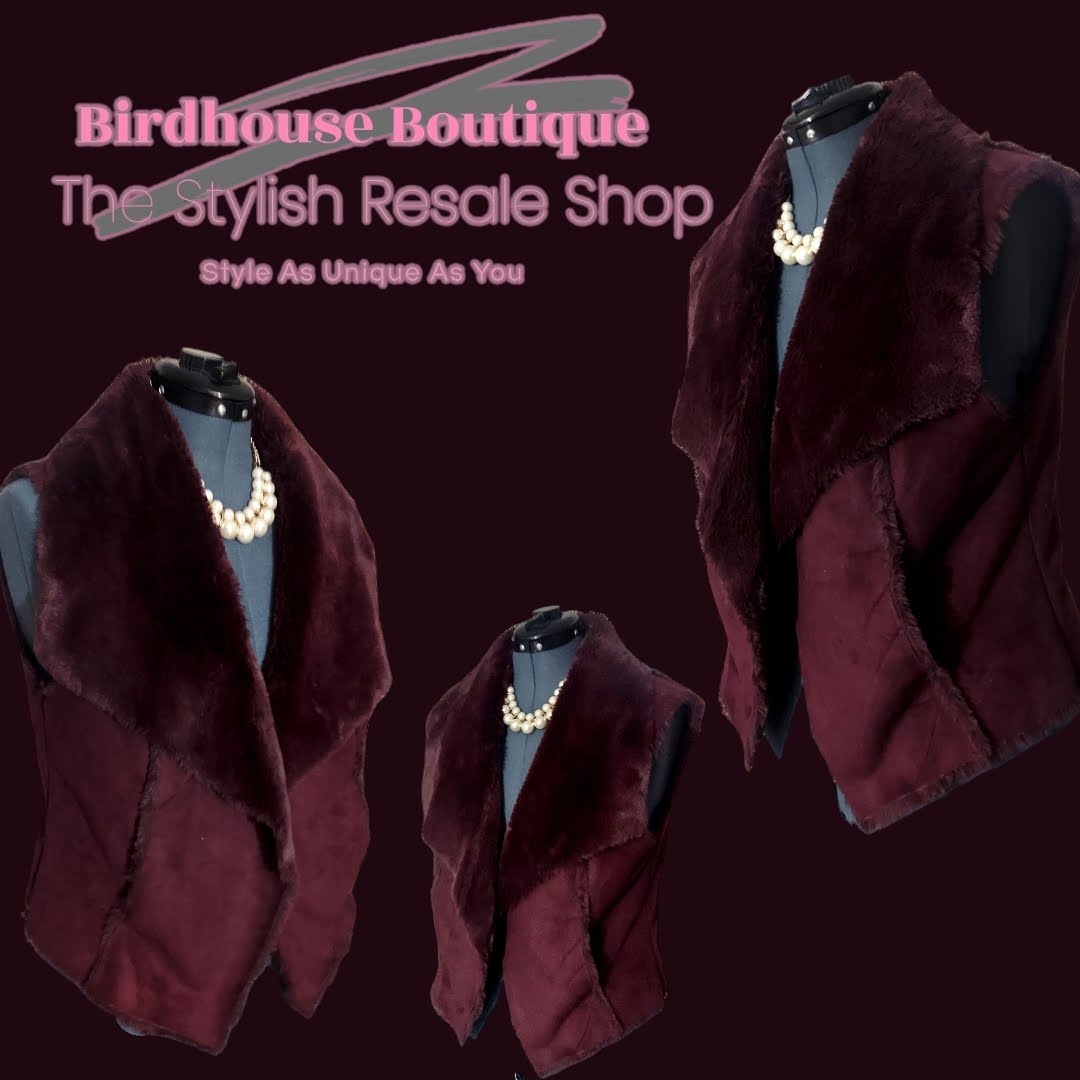 WhiteHouse BlackMarket Faux Fur/Suede Vest