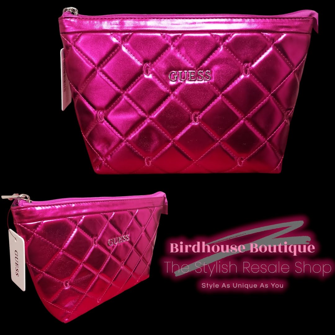 Guess Hot Pink Metallic Clutch/Purse